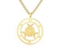Men's necklace Wicca Triple Moon Goddness Pendant Necklace Strophalos Hecate Wheel Necklaces Ancient Talisman Jewelry gift