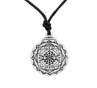 Men's necklace, women's fashion Sri Yantra Symbol Yoga Pendant Necklaces for Meditation Growth Healing Wealth Amulet Talisman Men Vintage Hindi Jewelry