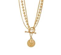 men's necklaces,3 Layer Separable Geometry Queen's Portrait Pendant Charm Chain Necklaces Fashion High Jewelry Party Gift