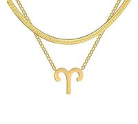 men's necklaces,Constellation Necklace Women Double Layer Chain Taurus Libra Gemini Virgo Leo 12 Zodiac Astrology Jewelry
