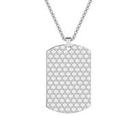 men's necklaces，Engraved Bee Hive Pattern Pendant Necklace Women Men Honey Hexagon Tag Necklace Dainty Jewelry