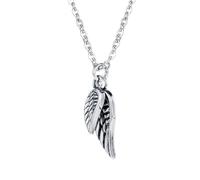 men's necklaces friendship necklace Accessory seller Personality men's feather necklace Hip hop trend Angel Wings Pendant