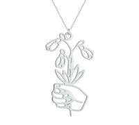 men's necklaces friendship necklace Birth Month Flower Pendant Necklace Birth Flower with Hand Necklace Birthday Mother's Day Gift for Women