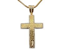 men's necklaces friendship necklace Hip Hop Heavy Large Big Cross Pendant Necklace Gold Color Iced Out CZ Bling Christian Jewelry