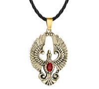 men's necklaces Gothic Red Crystal Phoenix Bird Necklace Protection Pendant Men Retro Punk Black Rope Slavic Crow Amulet Jewelry Friends Gifts thankyou teacher gifts