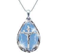 men's necklaces，Transparent Crystal Cross The Passion of Pendant Necklace Christianity Catholicism Crucifix Believer Pendants Accessories