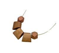 men's necklaces,Women's Boho Chic Natural Wood Geometric Pendant Necklace with Wax Cord Handmade Irregular Vintage Bohemian Jewelry for Women