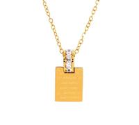 men's necklaces,Women's Square Pendant Necklace- Gold Plated Hypoallergenic with Cubic Zirconia, Modern Personalized Jewelry