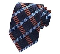 Men's Necktie Collections Italian Fabric Necktie Luxury Modern Working Tie Bars Navy Orange Blue Plaid