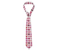 Men'S Necktie Lipstick Kiss Heart Classic Silk Tie Neck Ties Classic Design Satin Print Tie Formal Neckties For Men