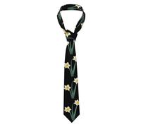 Men's Necktie Tie WHJSSF Beautiful daffodils Pattern Comfort Durability for Business, Daily Wear, Work, Birthdays, Weddings, Parties