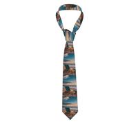 Men's Necktie Tie WHJSSF Beautiful seashore Pattern Comfort Durability for Business, Daily Wear, Work, Birthdays, Weddings, Parties