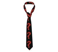 Men's Necktie Tie WHJSSF Red question mark Pattern Comfort Durability for Business, Daily Wear, Work, Birthdays, Weddings, Parties