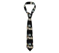 Men'S Necktie Whjdpp Small House Pattern On Sticky Note Printing For Business, Daily, Work, Birthday, Wedding, Party, Banquet, Gift