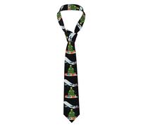 Men's Necktie WHJSHOP Airplane on Christmas tree Pattern for Business, Daily, Work, Birthday, Wedding, Party, Banquet, Gift