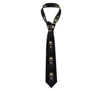 Men'S Necktie Whjshop Black Cat Wearing A Crown Prints For Business, Daily, Work, Birthday, Wedding, Party, Banquet, Gift