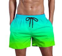 Men's Neon Ombre Gradient Color Swim Trunks Casual Beachwear | Vibrant Colors Lightweight Material Quick Drying Surf Clothing Active Wear Holiday must-have Pool Side Apparel