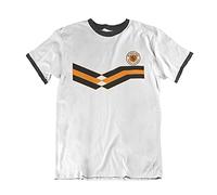 Mens Netherlands 2021 Football T-Shirt, Retro Strip Design with Country Badge Dutch Tee