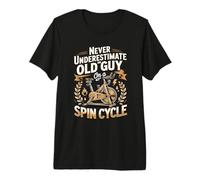 Mens Never Underestimate an Old Guy On A Spin Cycle Premium T-Shirt