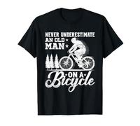 Mens Never Underestimate an Old Man on a Bicycle Value Graphic T-Shirt