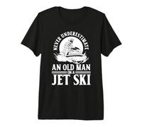 Mens Never Underestimate an Old man on a Jet ski - Grandpa Jetski Premium T-Shirt