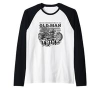 Mens Never Underestimate an Old Man On A Trike Bike Triker Raglan Baseball Tee