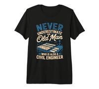 Mens Never Underestimate an Old Man Who is Also A Civil Engineer Premium T-Shirt