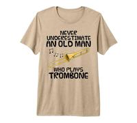 Mens Never Underestimate an Old Man Who Plays Trombone, Musician Premium T-Shirt