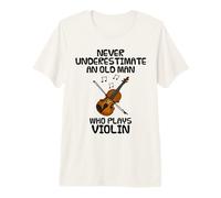 Mens Never Underestimate an Old Man Who Plays Violin, Violinist Premium T-Shirt