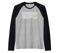 Mens Never Underestimate an Old man who Served in the NVA Raglan Baseball Tee