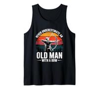 Mens Never Underestimate an Old Man with A Bow Tank Top