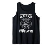 Mens Never Underestimate An Old Man With A Campervan - Funny Tank Top