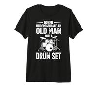 Mens Never Underestimate an Old Man with A Drum Set Premium T-Shirt