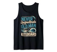 Mens Never Underestimate an Old Man with A Kiteboard Tank Top