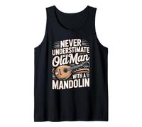 Mens Never Underestimate an Old Man with A Mandolin Hero Tank Top