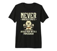 Mens Never Underestimate an Old Man with A Pomeranian Premium T-Shirt