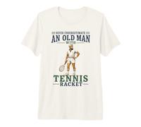 Mens Never Underestimate an Old Man with A Tennis Racket Player Premium T-Shirt