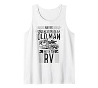 Mens Never Underestimate An Old Man With An RV Camper Camping Tank Top