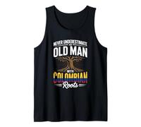 Mens Never Underestimate an Old Man with Colombian Roots Pride Tank Top