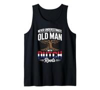 Mens Never Underestimate an Old Man with Dutch Roots Pride Tank Top