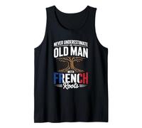 Mens Never Underestimate an Old Man with French Roots Pride Tank Top