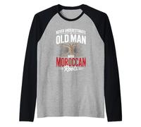 Mens Never Underestimate an Old Man with Moroccan Roots Raglan Baseball Tee