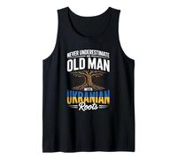 Mens Never Underestimate an Old Man with Ukranian Roots Pride Tank Top