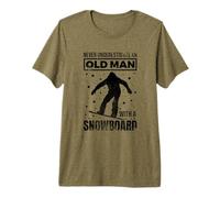 Mens Never Underestimate an Old Snowboarder Premium T-Shirt