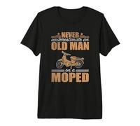 Mens Never Underestimate Old Man On A Moped, Grandpa Moped Rider Premium T-Shirt
