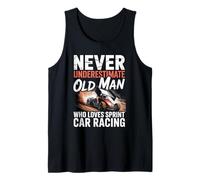 Mens Never Underestimate Old Man Who Loves Sprint Car Racing Tank Top