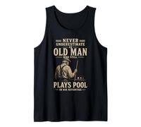 Mens Never Underestimate Old Man Who Still Play Pool in Seventies Tank Top