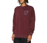 Men's New Adidas Logo Sweater Sweatshirt Jumper Pullover Top - Burgundy Red