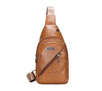 Men's New PU Chest Bag Outdoor Fashion Casual Shoulder Bag over The Shoulder Bags for Men (BW2, One Size)