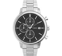 Timex Men's Trend 45mm Watch - Silver-Tone Case with Black Dial and Stainless Steel Bracelet TW2V01600